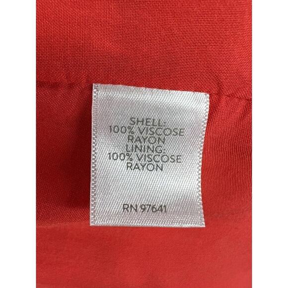 J. Jill Papaya Floral Ruffle Wrap Dress Size Medium Short Flutter Sleeves Lined - Picture 14 of 16